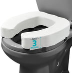 Lunderg Padded Toilet Seat Riser for Seniors - Adds 3 Inches. Universal Fit by LUNDERG