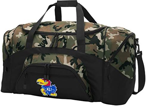 Large University of Kansas Camo Duffel Bag by BroadBayPersonalizedGifts