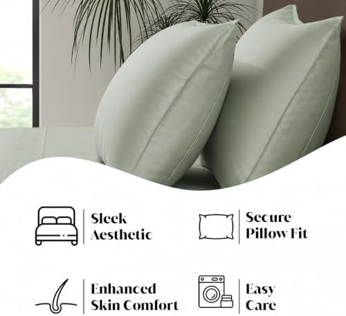 King Envelope Pillowcase Set | 100% Viscose | Organically Grown | Ultra Soft | Cooling | 2pcs [Willow] - Image 5