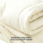 100% Cotton Summer Comforter,Ultra Soft Breathable Lightweight Quilt,Machine Washable for Hot Sleepers&Travel. (White, XXXL(78''×91'')) - Image 5