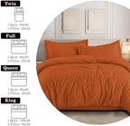 IR Imperial Rooms Bulk (10 Pack) Twin Size Duvet Cover (68 x 90) Inches + 1 Pillow Sham - Wholesale for Hotels, Airbnbs, Guest Bedroom Microfiber Button Closure Duvet Covers Bed Set (Rust) - Image 2