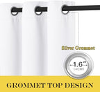 NICETOWN White Room Darkening Curtain 84 inches Long - Grommet Window Treatment Thermal Curtain Sound Reducing Light Blocking Drape for Bedroom/Living Room (1 Panel, W66 x L84) - Image 3