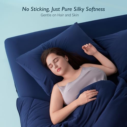Breescape Cooling Pillow Cases King Size Set of 2, BlendTek™ Cooling Technology for Hot Sleepers & Night Sweats, Silky Soft Cool Pillowcases for Hair & Skin Care, 20" x 36", Twilight Blue - Image 6