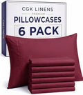 Standard Pillow Cases - 6 Pack Pillowcase Covers - 20" x 26" (Burgundy) by CGKUnlimited