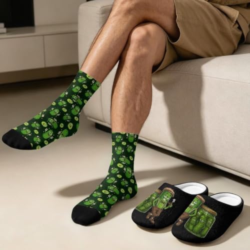 Jeiento Fuzzy Slippers and Sock Set Women's Warm Cozy Memory Foam House Shoes Soft Slip-on Slides - Image 3