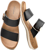 Littleplum Women Slides Sandals Arch Support Open Toe Slip on Sandals Soft Cushion Slippers Comfy Casual Summer Shoes for Walking Beach Travel by Littleplum