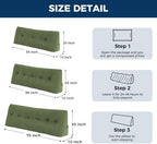 IASEAHK Headboard Pillow King, Wedge Pillow Headboard, Forest Green - Image 2