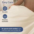 Split King 7 Piece Bed Sheet Set - Comfy, Breathable & Cooling - Off White - Image 6