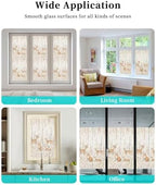 Window Privacy Film Frosted, Thanksgiving Static Cling Door Window Covering, Fall Deer Fox Animals Orange Leaves Vines UV Blocking Windows Film for Office, Hotel, Bedroom, 29.5 x 78.7 Inches - Image 7