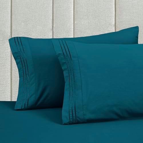Mocassi Queen Size 4-Piece Bed Sheet Set - 1800 Premium Hotel Quality Microfiber 18-24 Inches Extra Deep Pocket Fitted Sheet- Luxury Soft, Breathable, Wrinkle, and Fade Resistant, Marine Blue - Image 6