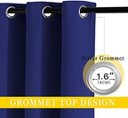 NICETOWN Sliding Glass Door Curtain Panel, Home Decoration Privacy & Noise Reducing Room Divider for Shared Apartment (Navy Blue, 80 inches x 84 inches) - Image 2