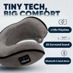 Bluetooth Music Neck Pillow Plus+ Thicker Support Wireless Bluetooth Speaker Suitable Airplane,Train,Car,Office,Outdoor Camping for Sleeping, Resting The Best Travel Essentials. (Dark Gray) - Image 6