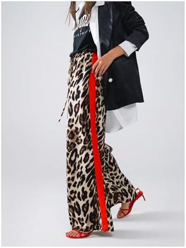 SHENHE Women's Cheetah Print Wide Leg Baggy Y2k Loose Streetwear Trousers - Image 2