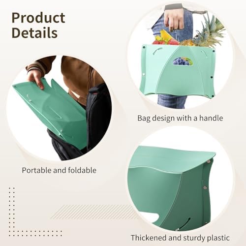 2 Pcs Foldable Foot Rest, Portable Plastic Travel Stool, Ergonomic Leg Rest for Train Road Trips, Compact Outdoor Camping Accessory - Image 2