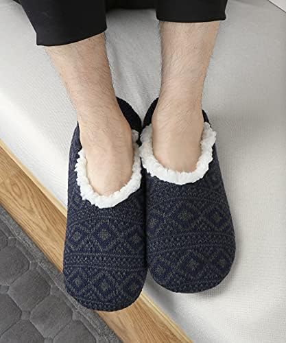 Men Fuzzy Slipper Socks Non-Slip Grippers Soft Sole House Slippers - Image 4