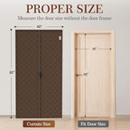 Yotache Magnetic Thermal Insulated Door Curtain Fit 38"x80" Doors, Brown - Image 2
