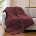 DAICO Lightweight Down Throw Blanket for Couch Red Blanket 50"x70" by DAICO