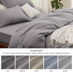 Bedsure Queen Duvet Cover with Fitted Sheet, Double Brushed Bedding, Grey - Image 5