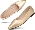KUNWFNIX Women's Ballet Flats Foldable Classic Crown Rhinestone Slip On Bowknot PU Leather Faux Suede Pointed Toe Comfort Flat Casual Dress Shoes by KUNWFNIX