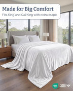 Fleece Blanket Giant Size 120" x 180" - Ultra-Soft Flannel Throw - White - Image 3
