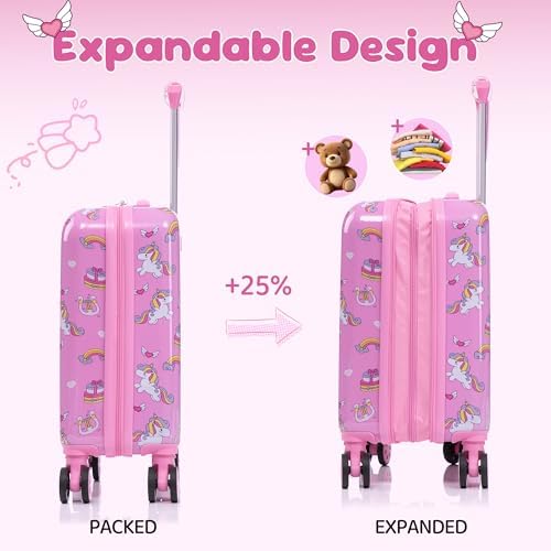 16’’ Kid’s Luggage Set with Spinner Wheels, Hardside with Suitcases,6 Piece - Image 3