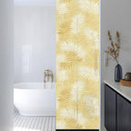 Window Privacy Film Frosted, Yellow Botanical Reusable Static Cling Window Tints, Summer Palm Leaves Foliage Tropical Heat Control Windows Films for Offices, Balcony, 29.5 x 118 Inches - Image 3