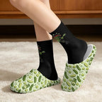 Jeiento Fuzzy Slippers and Crew Sock Set for Women Men Couple Warm Cozy Memory Foam House Shoes Soft Slip-on Slides for Home,Travel - Image 2