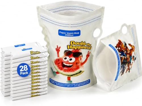 Disposable Vomit Bags, 2000ml Dual-Zip Paper Bags, 28 Pack by HeyFir