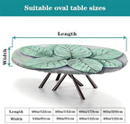 Table Pad Protector, Plaid Pattern Printed on Fitted Tablecloths, for Outdoor Travel Picnics BBQs Beach Parties, Fits for 52" x 70" Oval Tables - Image 4
