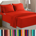 Elegant Comfort Luxury Soft 6-Piece 1500 Premium Hotel Quality Bed Sheet Set with Extra Deep Pockets 18-24 Inch, Wrinkle Free, Storage Pockets, Extra Deep Pocket 6PC Sheets, Queen, Red by ELEGANTCOMFORT