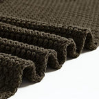 Longhui bedding 100% Cotton Knitted Throw Blanket – Dark Brown, Soft & Cozy, Machine Washable, 51"x63" – Perfect for Living Room, Couch, Sofa, Bed or Travel - Image 4