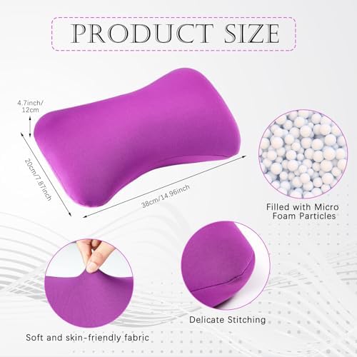 Thyle 2 Pcs Bead Neck Pillow 15 x 8 Inch Bone Shape Pillow, Black, Violet - Image 3