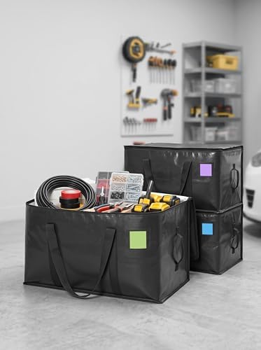 Heavy Duty Moving Bags Extra Large, Premium Storage Bags with Durable Zippers, Reinforced Handles, Moving Supplies for Clothes, Bedding, College Dorm Essentials, 12 Pack Black - Image 6