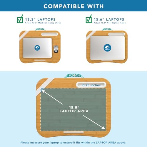 LAPGEAR Designer Lap Desk – Aqua Trellis, Fits 15.6” Laptops - Image 3