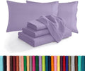 Luxurious Soft 1500 Premier Hotel Quality 6-Piece Bed Sheet Set Premium Hotel Quality Wrinkle and Fade Resistant Bedding Set, All around Elastic Fitted Sheet, Deep Pocket, Cali King, Lavender by ELEGANTCOMFORT