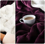 NANPIPER Sherpa Blanket for Couch, Warm and Lightweight Throw, Soft Fuzzy Plush Fleece for Winter, Plum Purple 50x60 Inches - Image 5