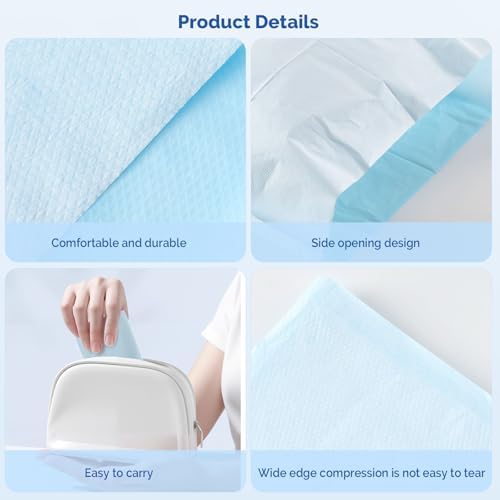 JMU 600PCS Disposable Blue Pillow Case 21" x 30", Tissue/Poly Single Use Pillowcases Medical - Image 4