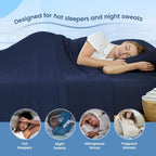 Cozy Bliss Cooling Comforter Twin Size, Cooling Blankets for Hot Sleepers and Night Sweats, Dark Blue Summer Comforter for Twin Size Bed, Breathable Soft Lightweight Silk Smooth - Image 5