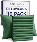 Standard Pillow Cases - 10 Pack Pillowcases, 20" x 26" - Emerald Green by CGKUnlimited