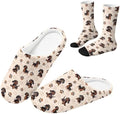 Jeiento Winter Fuzzy Slipper and Crew Socks for Women,Adult Slip-on Close Toe House Slipper,Flat Comfort home Slides by Jeiento