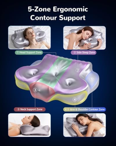 Cervical Neck Pillow for Neck Pain Relief, Memory Foam Pillows - Image 4