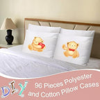 Shimeyao 96 Pcs 20 X 30 Inch Zippered Pillow Protectors Cotton Sateen,White - Image 6