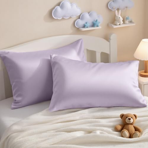 NTBAY Toddler Pillows with Pillowcases Set, 4 Piece 13 x 18, Light Purple - Image 3