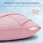 CHOSHOME Cooling Pillow Cases Zipper Pillow Covers Q-Max > 0.45 Zippered Pillowcases for Hot Sleepers, Soft, Breathable, Skin-Friendly, 4 Pack (Queen, 20"x30", Pink) - Image 5