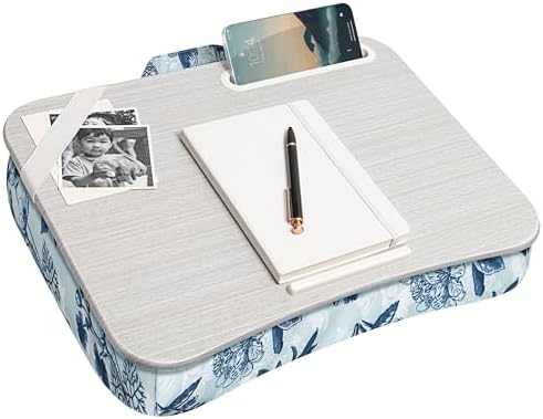 LAPGEAR Designer Lap Desk – Blue Blossoms, 2-Pack with Storage Basket - Image 2