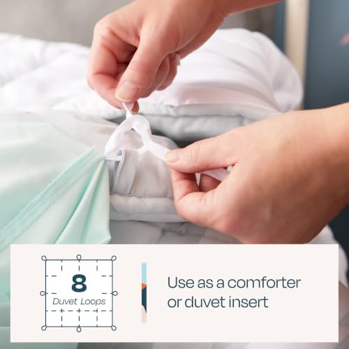 Linenspa All-Season Down Alternative Comforter, Grey/White Stripe, Twin XL - Image 5