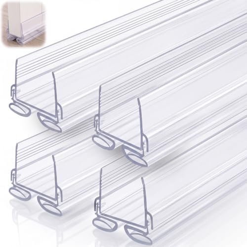 Yaocom 4strip 32" Vinyl U Shape Door Bottom Seal Slide on Door Sweep, Clear by Yaocom