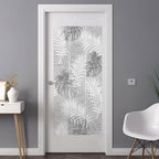 Window Privacy Film Frosted, Grey Palm Trees Tropical Non-Adhesive Static Cling Window Tint, Summer Beach Botanical Insulated Windows Frosted Films for Living Room, 35.4 x 78.7 Inches - Image 3