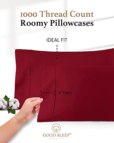 1000 TC King Pillowcases Set of 2 100% Egyptian Cotton Pillow Cases - Image 4