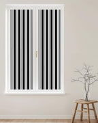 Window Privacy Film Frosted, Black Striped Reusable Static Cling Window Tints, Minimalist Vertical Stripes Heat Control Windows Films for Offices, Balcony, 29.5 x 118 Inches - Image 2